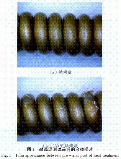 图1 耐高温测试前后的涂膜照片